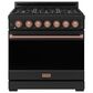 Thor Kitchen Gordon Ramsay 6 Cu. Ft. Professional Gas Range with Rose Gold Handle Kit in Black, , large