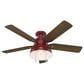 Hunter Mill Valley Low Profile 52" Outdoor Ceiling Fan with Light in Barn Red, , large