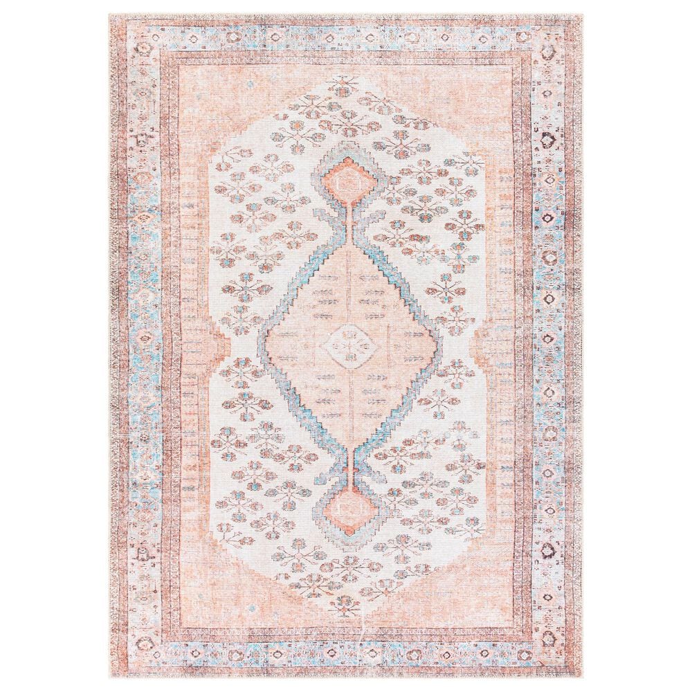 Surya Amelie AML-2326 2" x 2"11" Blush, Ivory, Aqua, Peach, Camel and Charcoal Area Rug, , large