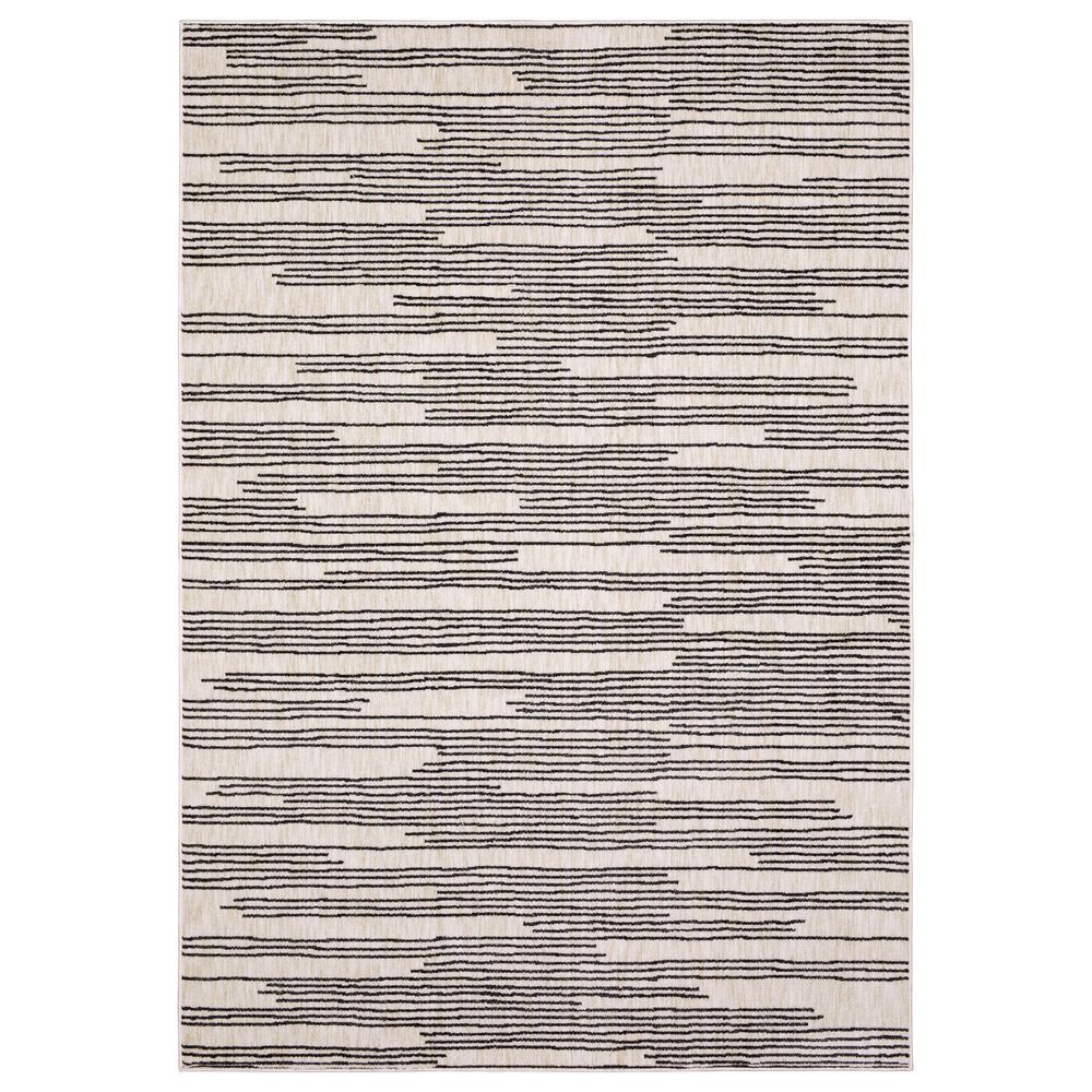 ROW by Oriental Weavers Hunter Black and Beige 7"10" x 10" Area Rug, , large