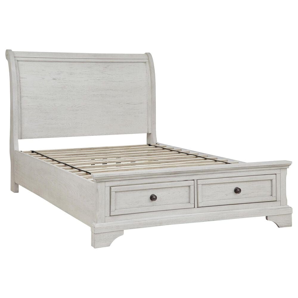Ashley Robbinsdale 4-Piece Full Storage Bedroom Set in Antique White, , large