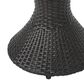 Hearth and Haven Outdoor Sleek Hourglass Wicker Side Table with Iron Frame in Brown Multi, , large