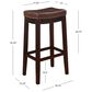 Linon Home Decor Claridge Bar Stool with Brown Cushion in Dark Brown (Set of 2), , large