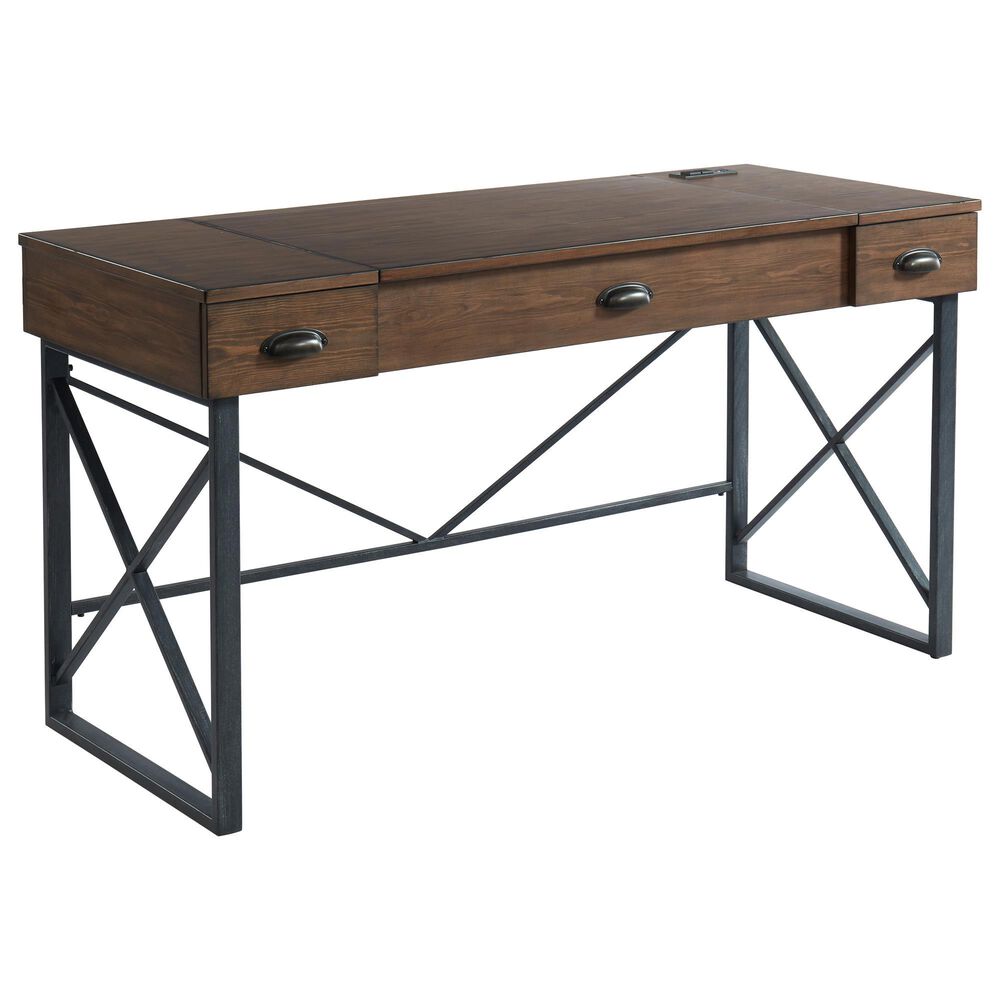 Furniture of America Becker 2-Drawer Desk in Oak, , large