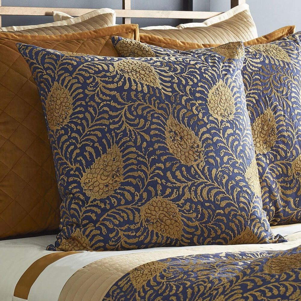 Ann Gish Kinrande Euro Sham in Marine and Gold, , large
