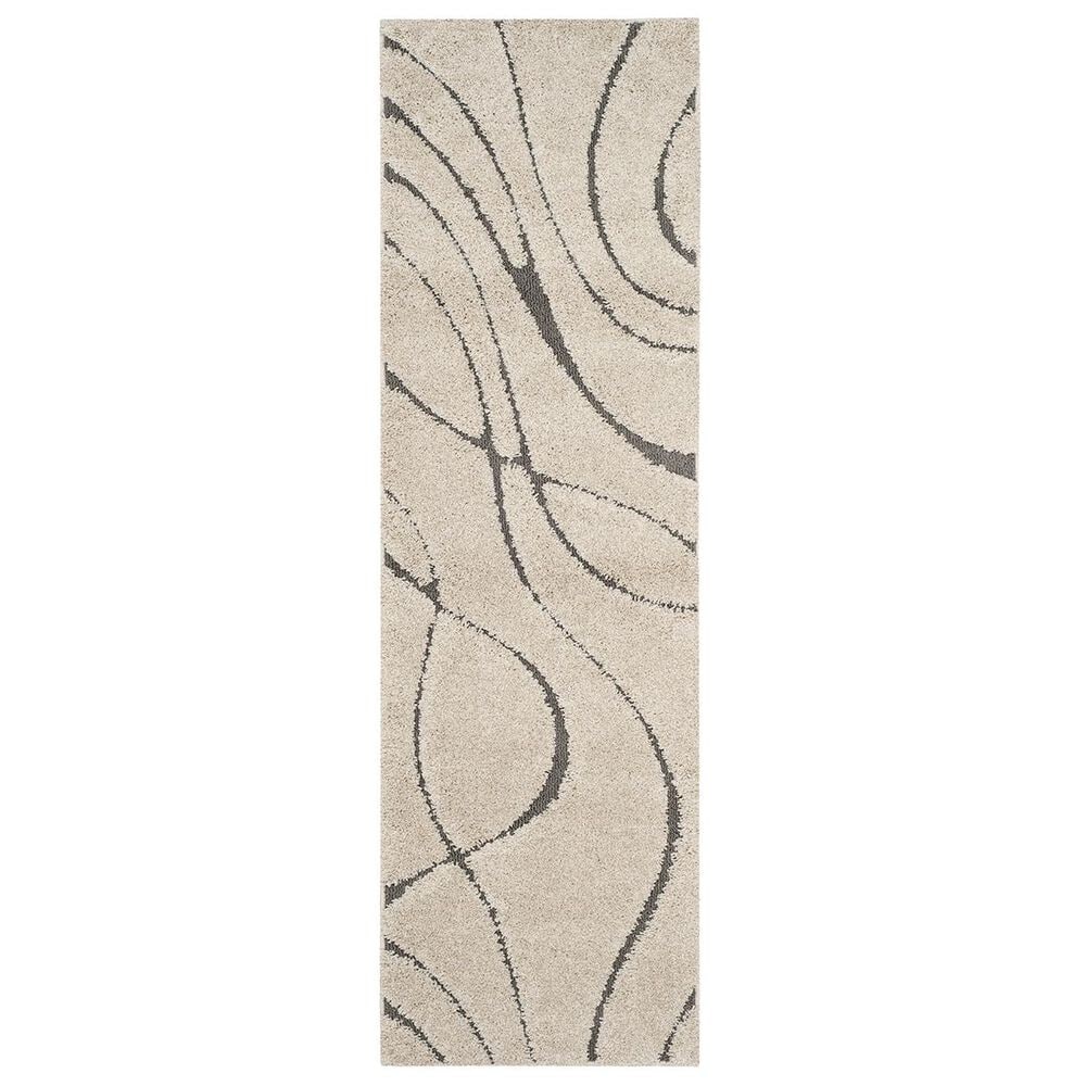 Safavieh Florida Shag SG471-1180-27 2"3" x 7" Cream/Grey Runner, , large