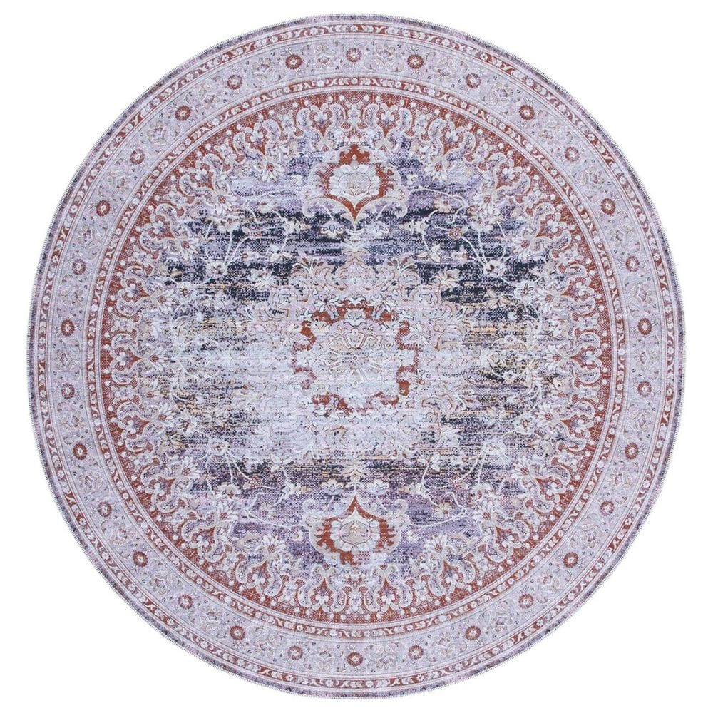 Safavieh Serapi 6"7" Round Grey and Light Grey Area Rug, , large