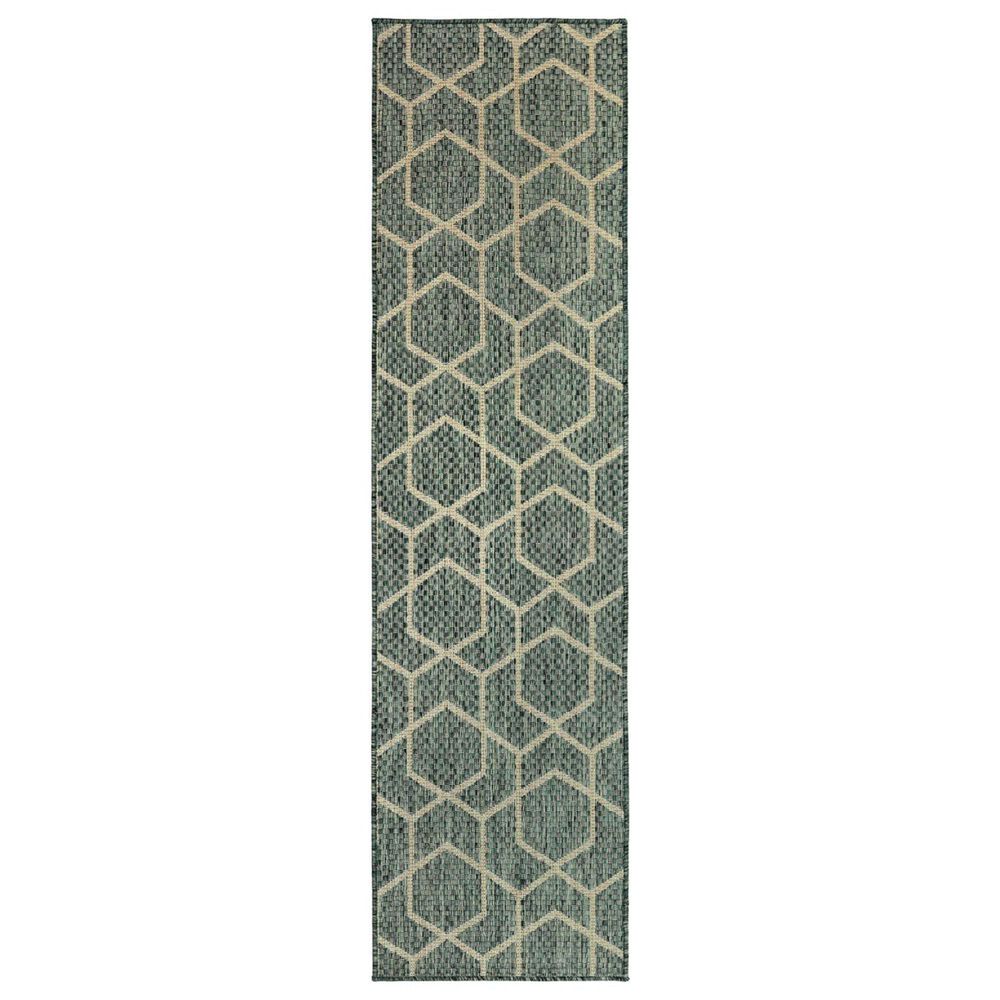 Nourison Horizon HOZ01 Green 2&#39; x 6&#39; Indoor/Outdoor Runner, , large