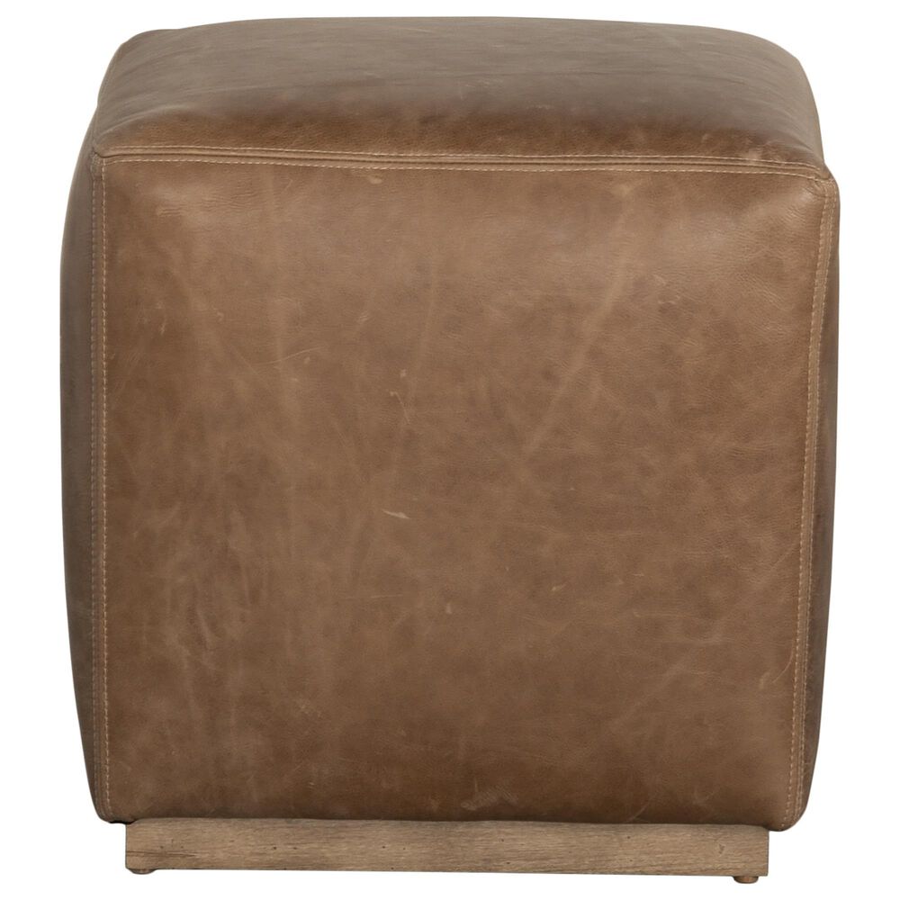 Rowe Furniture Dena Leather Ottoman in Brown, , large