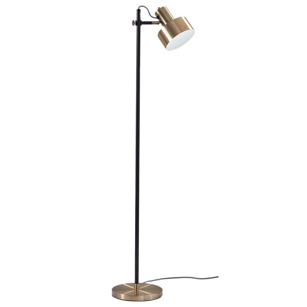 Adesso Clayton Floor Lamp in Matte Black and Antique Brass, , large