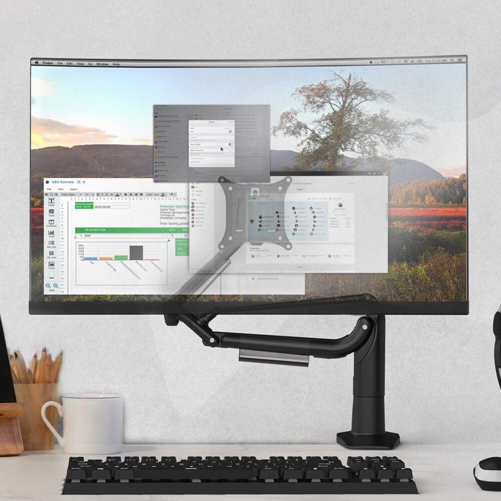 Kanto Single Monitor Desk Mount for 17" - 32" Displays in Black, , large