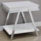 Steve Silver Furniture Zena End Table in White and Chrome, , large