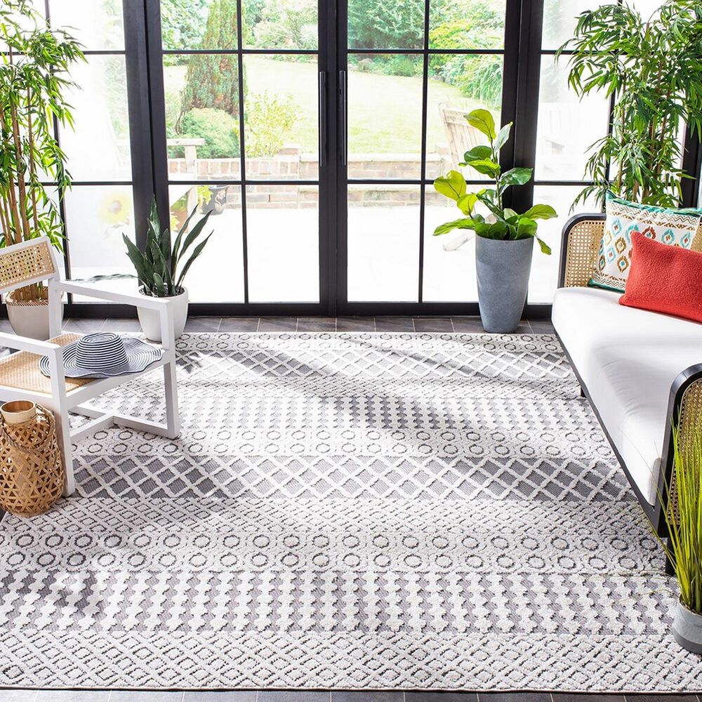 Safavieh Cabana CBN652A 9&#39; x 12&#39; Ivory and Grey Area Performance Rug, , large