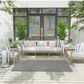 Nourison Courtyard Ivory and Blue 4" x 6" Indoor/Outdoor Area Rug, , large