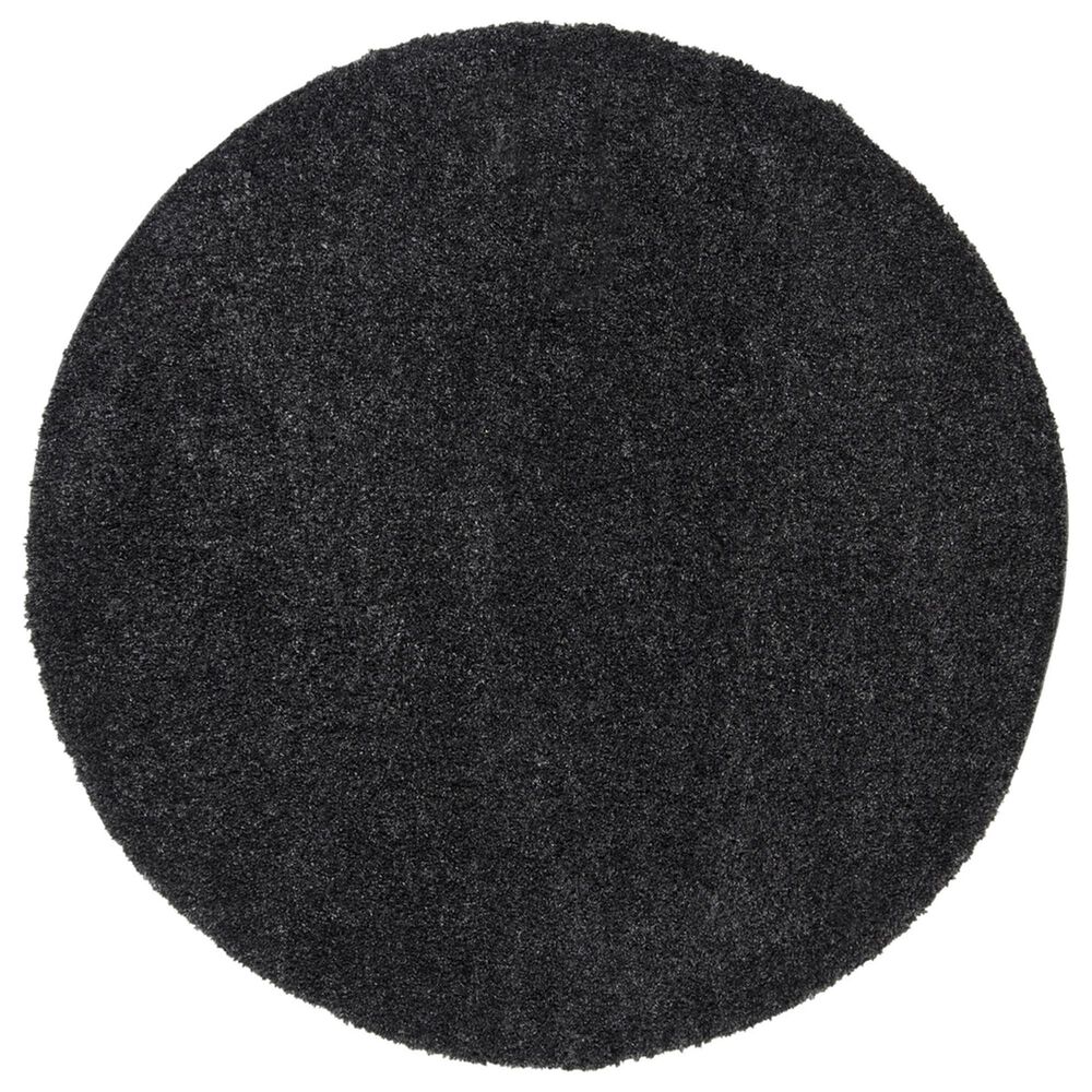 Safavieh August Shag AUG900H 6"7" Round Charcoal Area Rug, , large