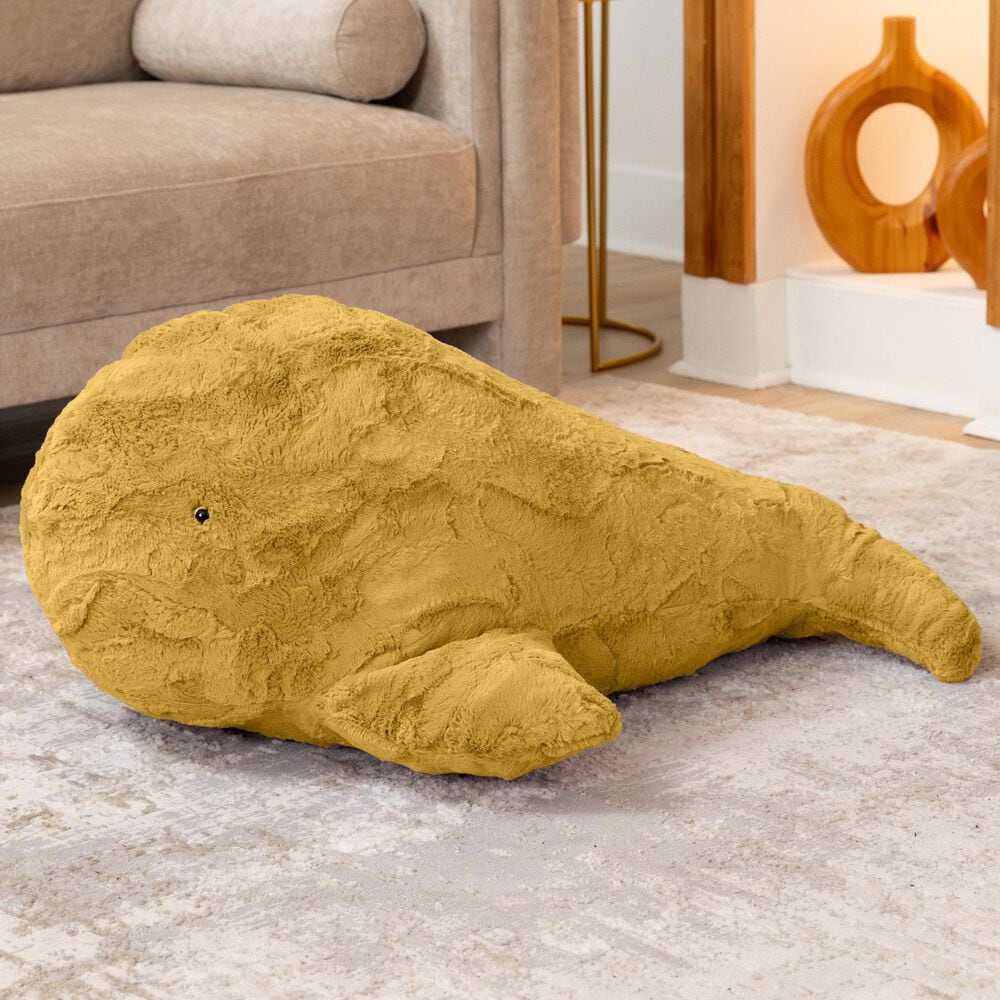 Jaxx Marina The Whale Sea Buddy Large Kids Stuffed Animal Bean Bag in Gold, , large