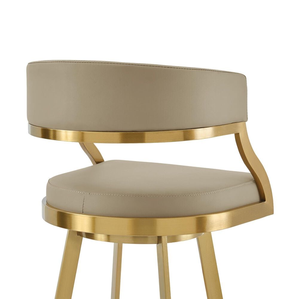 Armen Living Saturn Swivel Counter Stool in Gold, , large