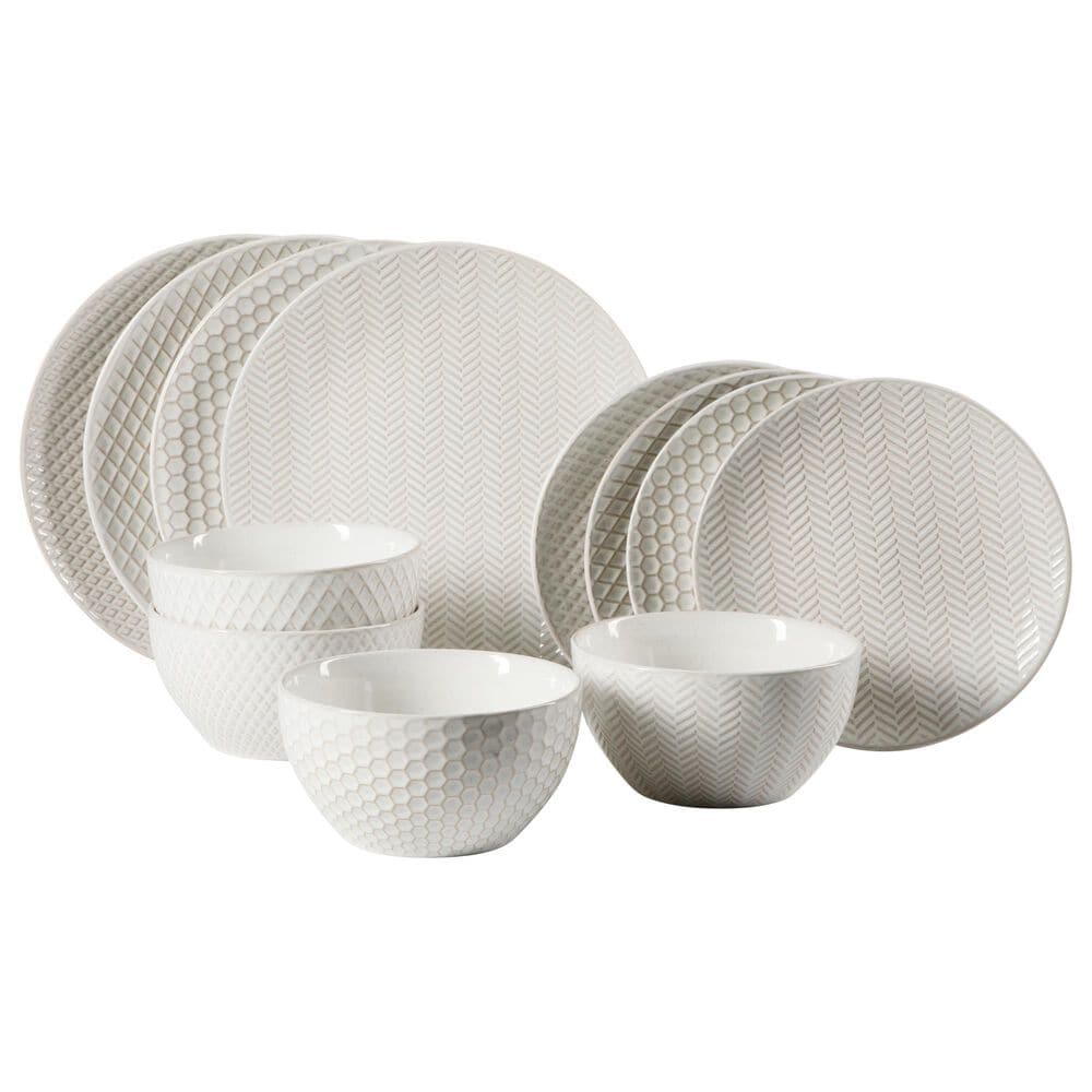 Gibson Overseas, Inc Earlhart 12-Piece Dinnerware Set in Cream, , large