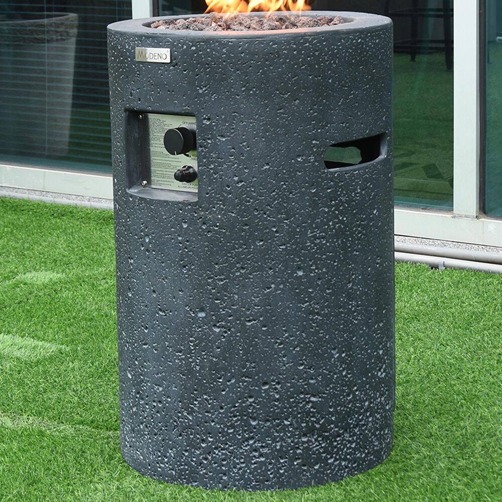 Elementi Fire Lava Tube Round Liquid Propane Fire Column in Black, , large