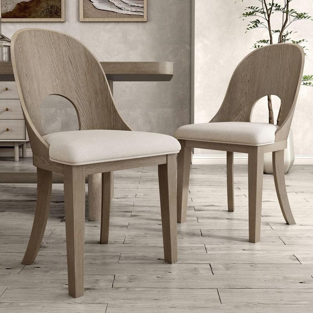 Furniture of America Sterling West Side Chair in White Oak &#40;Set of 2&#41;, , large