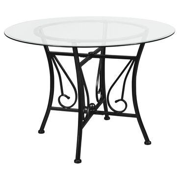 Flash Furniture Princeton 42" Round Dining Table in Black and Clear - Table Only, , large