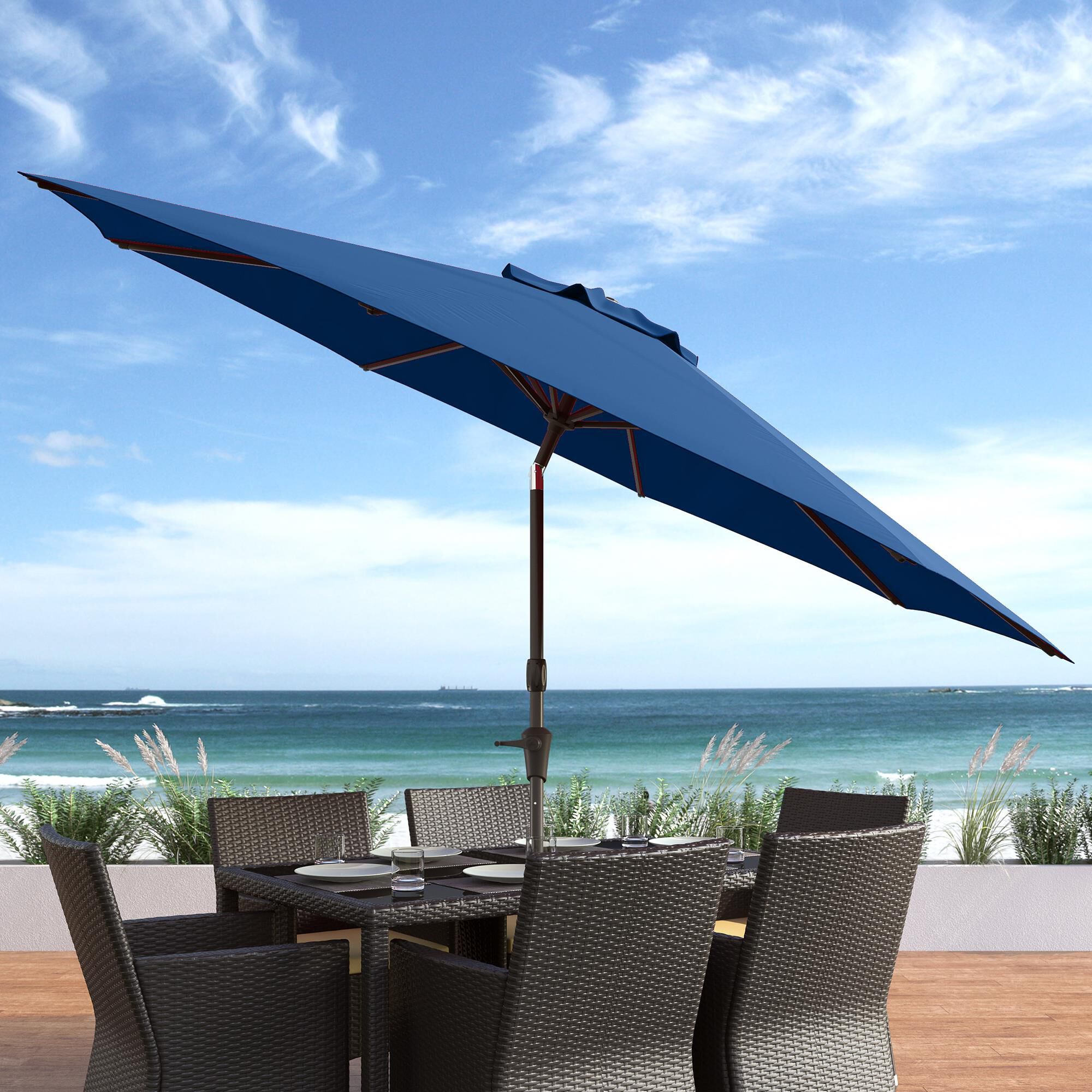 CorLiving 10 UV Wind Resistant Patio Umbrella in Cobalt Blue