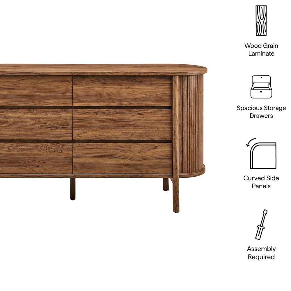 Modway Cadence 6-Drawer Dresser in Walnut, , large