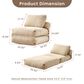 HOMLUX Convertible Sleeper Chair with Pillow and Back Support in Beige, , large