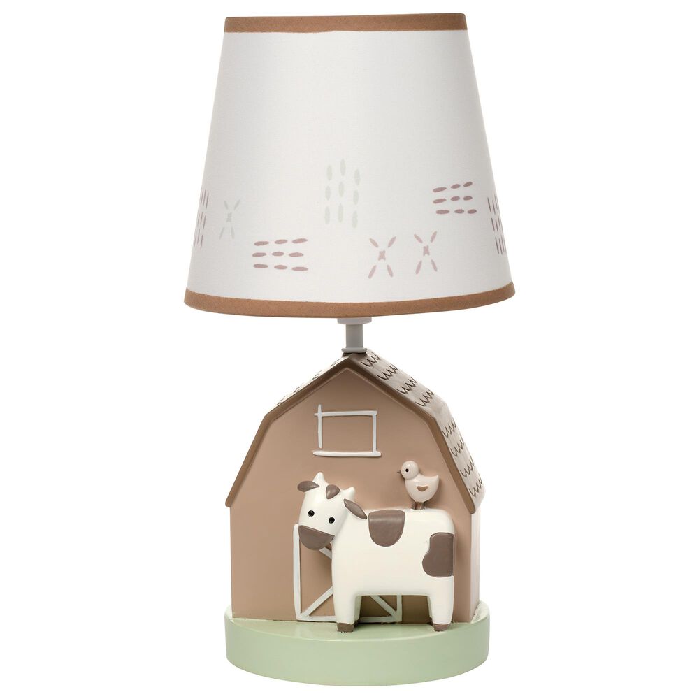 Lambs &amp; Ivy Farmyard Friends Table Lamp in Brown and White, , large