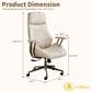 HOMLUX High Back Ergonomic Office Chair with Suede Leather in Beige, , large