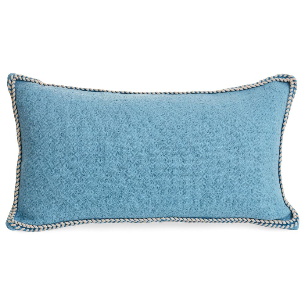 12" x 22" Lumbar Throw Pillow with Stitch Piping in Blue, , large