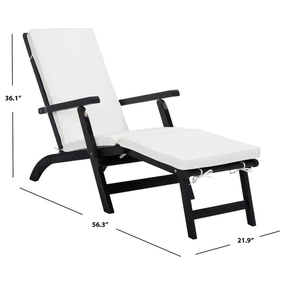 Safavieh Piscataway Patio Lounge Chair in Black, , large