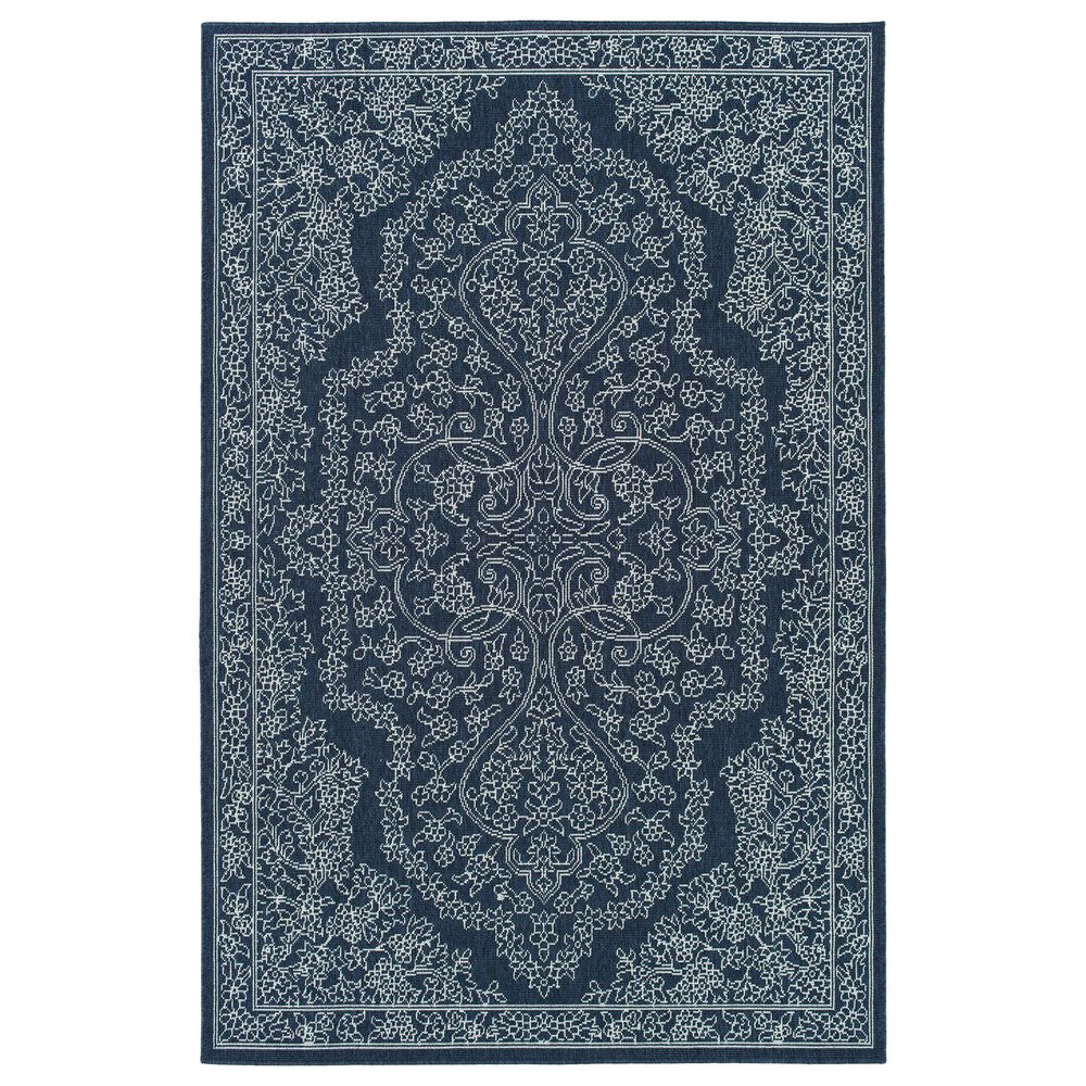 Kaleen Rugs Sunice SUN12-22 2"2" x 8" Navy and Ivory Runner, , large