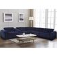 Fan Creek 6-Piece Power Reclining Curved Sectional with Adjustable Headrest in Blue, , large