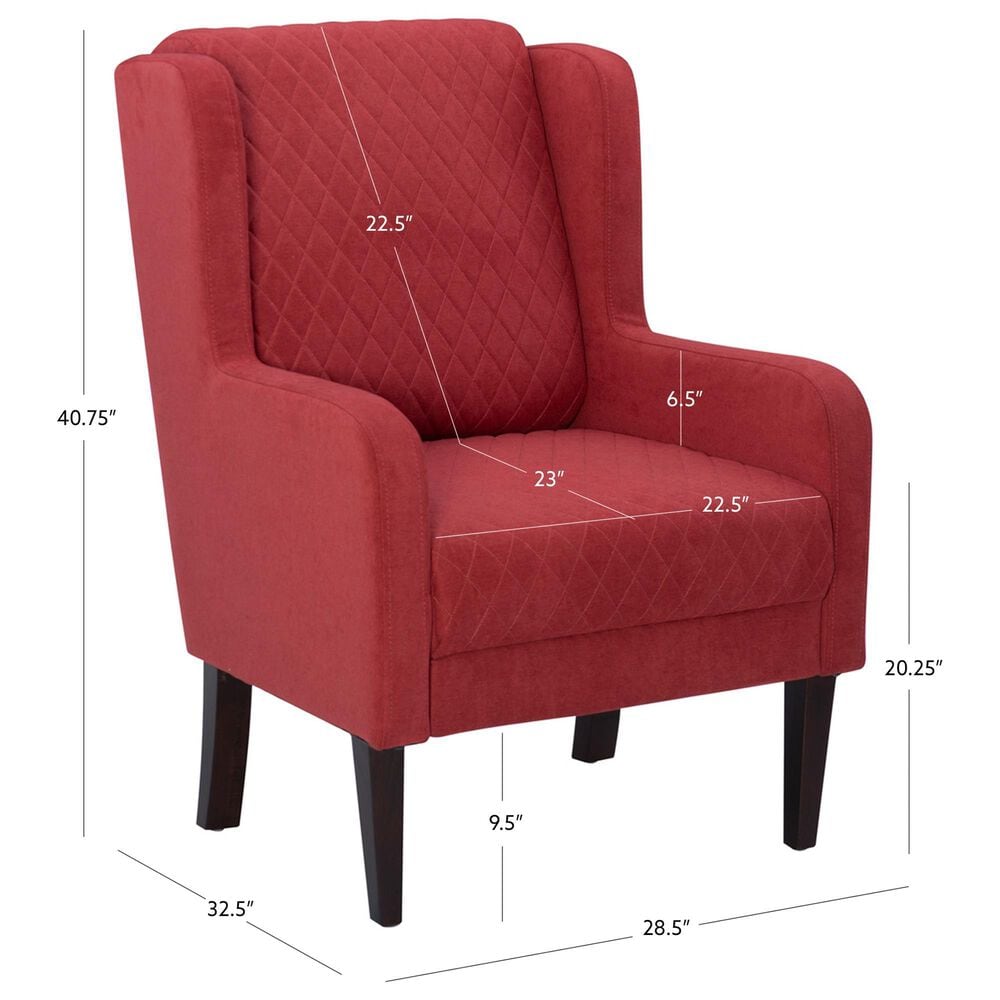 Linon Home Decor Jerika Accent Chair in Rust, , large