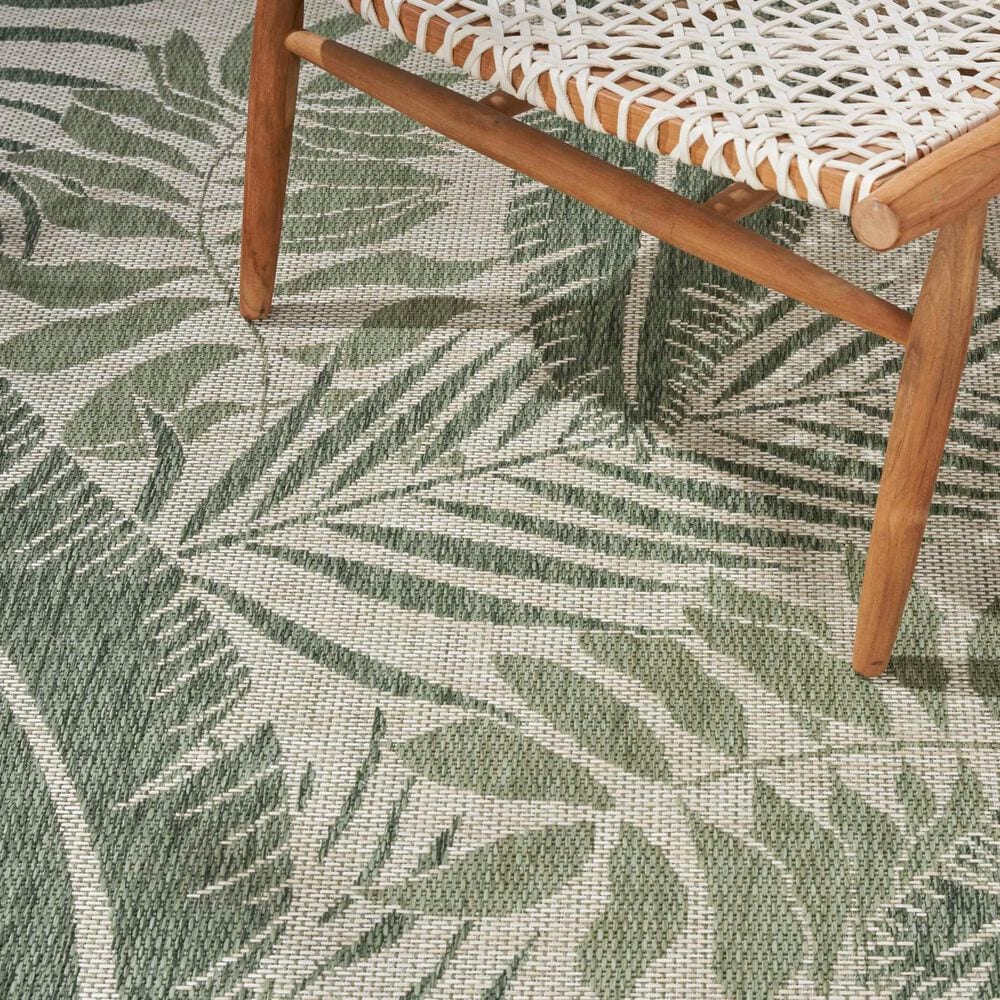 Nourison Garden Oasis GOA02 Ivory and Green 8&#39; x 10&#39; Indoor/Outdoor Area Rug, , large