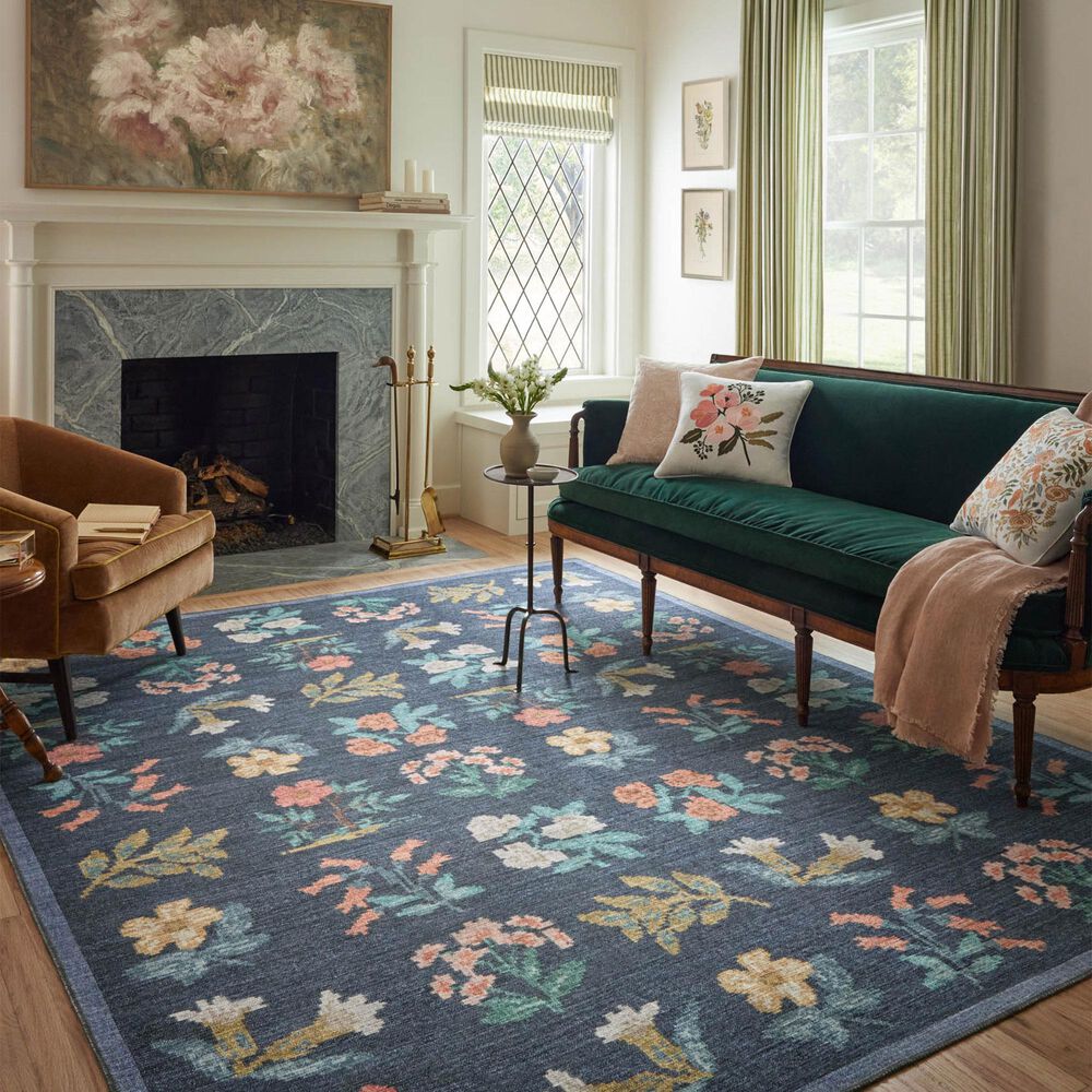 Rifle Paper Co. x Loloi Rosa Hawthorne 8&#39;4&quot; x 11&#39;6&quot; Navy Area Rug, , large