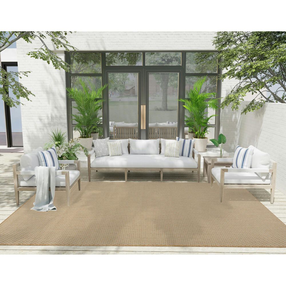 Nourison Courtyard Natural 8&#39; x 10&#39; Indoor/Outdoor Area Rug, , large
