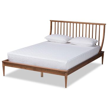 Baxton Studio Abel Queen Platform Bed in Walnut Brown, , large