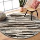 L&R Resources Sinuous Distressed Cabin Camouflage 4" Round Gray, Brown and Tan Area Rug, , large