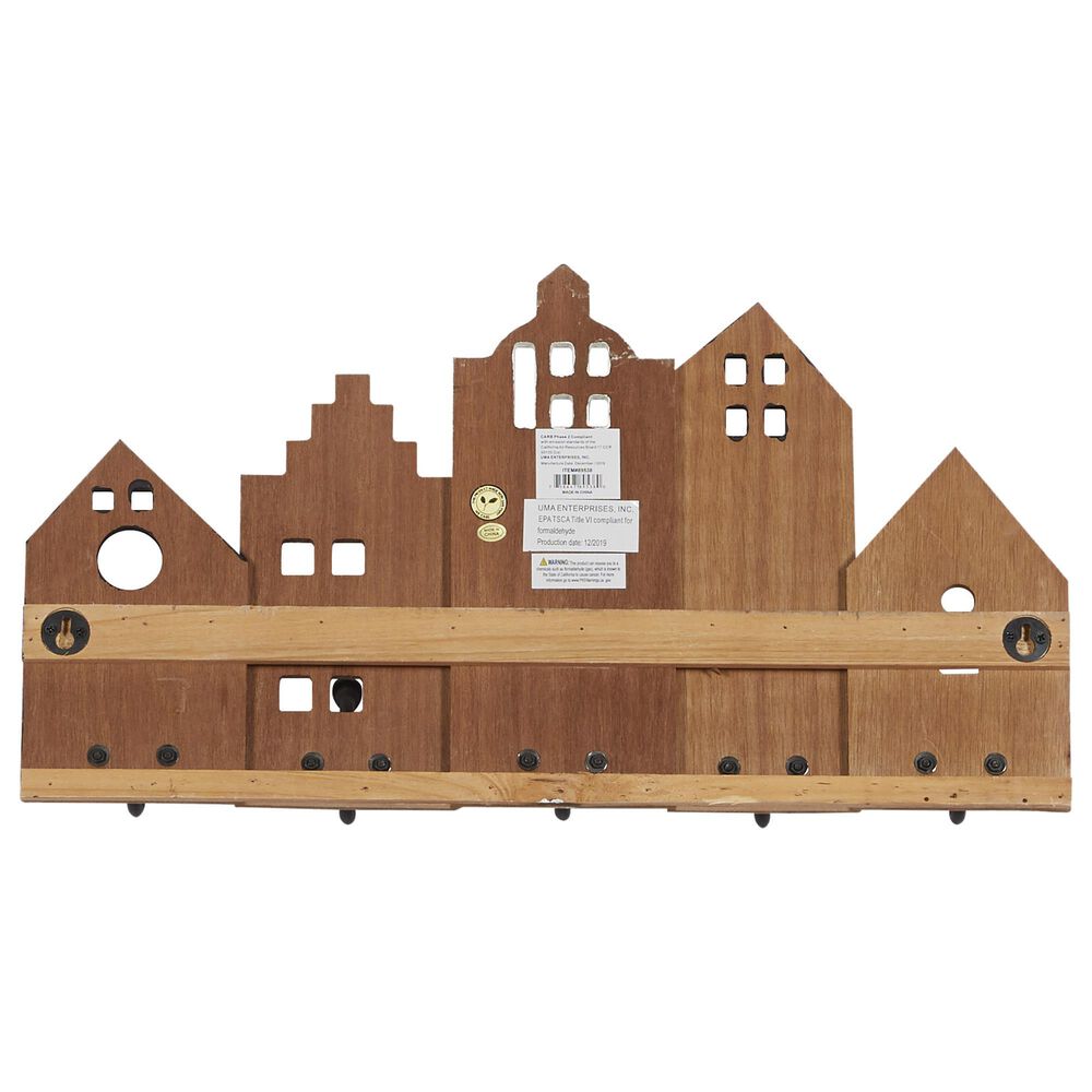 Maple and Jade 22&quot; x 12&quot; Wall Hook in Natural Brown, Distressed Black and Gray, , large