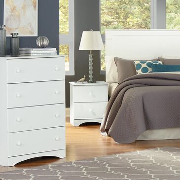 Lemoore Essentials 2 Drawer Nightstand in White, , large