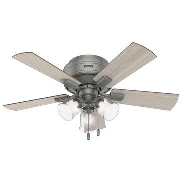 Hunter Crestfield Low Profile 42" Ceiling Fan with Lights in Matte Silver, , large