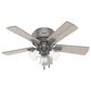 Hunter Crestfield Low Profile 42" Ceiling Fan with Lights in Matte Silver, , large