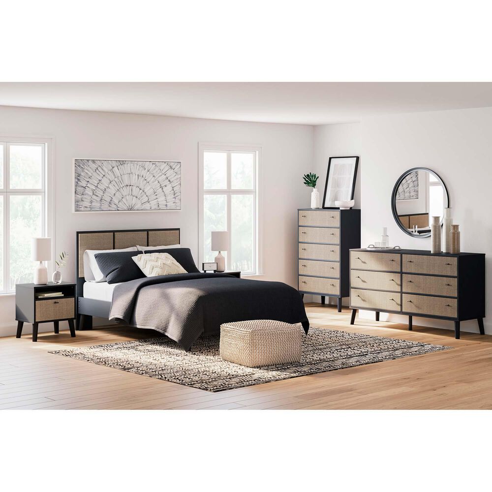 Ashley Charlang 5 Drawer Chest in Matte Black and Beige, , large
