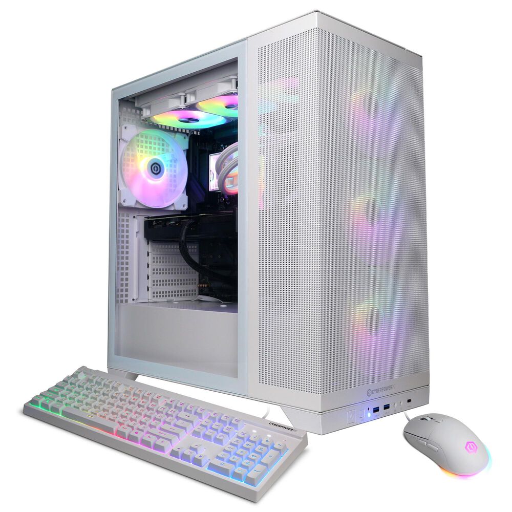 CyberPowerPC Gamer Supreme Gaming Desktop | AMD Ryzen 7 9800X3D - 32GB RAM - NVIDIA GeForce RTX 5060 Ti Graphics - 2TB SSD in White, , large