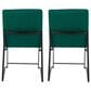 LumiSource Fuji Side Chair with Green Cushion in Black (Set of 2), , large