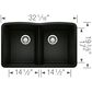 Blanco Diamond 32" Equal Double Bowl Kitchen Sink in Coal Black, , large