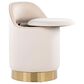 Lumisource Marla Vanity Stool with Cream Upholstered in Gold, , large