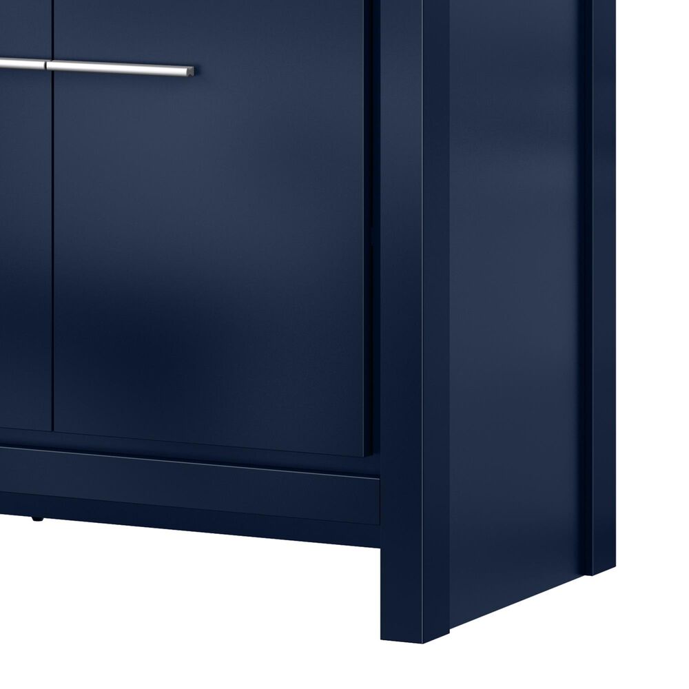 Lexora Home Lafarre 72&quot; Double Bathroom Vanity in Navy Blue with 2 cm White Quartz Top and Rectangular Sinks, , large